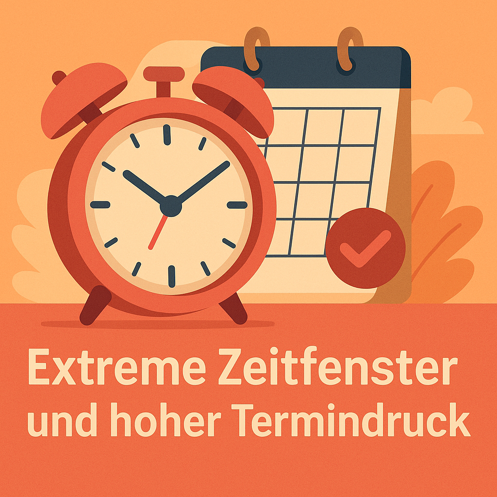 Extreme Zeitfenster und hoher Termindruck