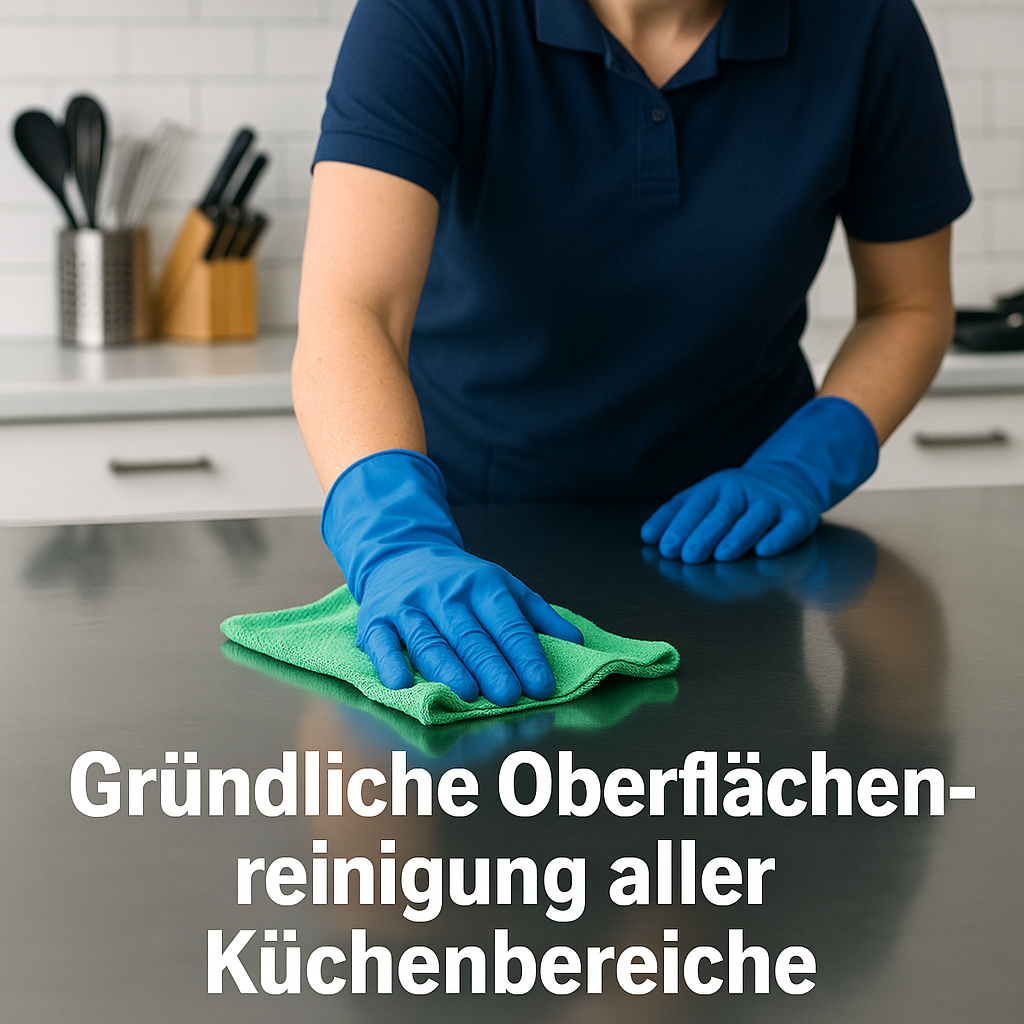 Gründliche Oberflächenreinigung aller Küchenbereiche