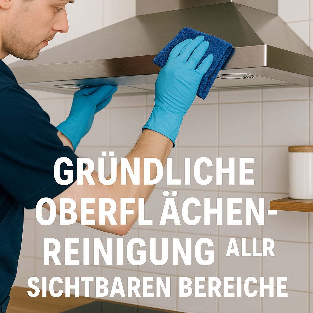 Gründliche Oberflächenreinigung aller sichtbaren Bereiche