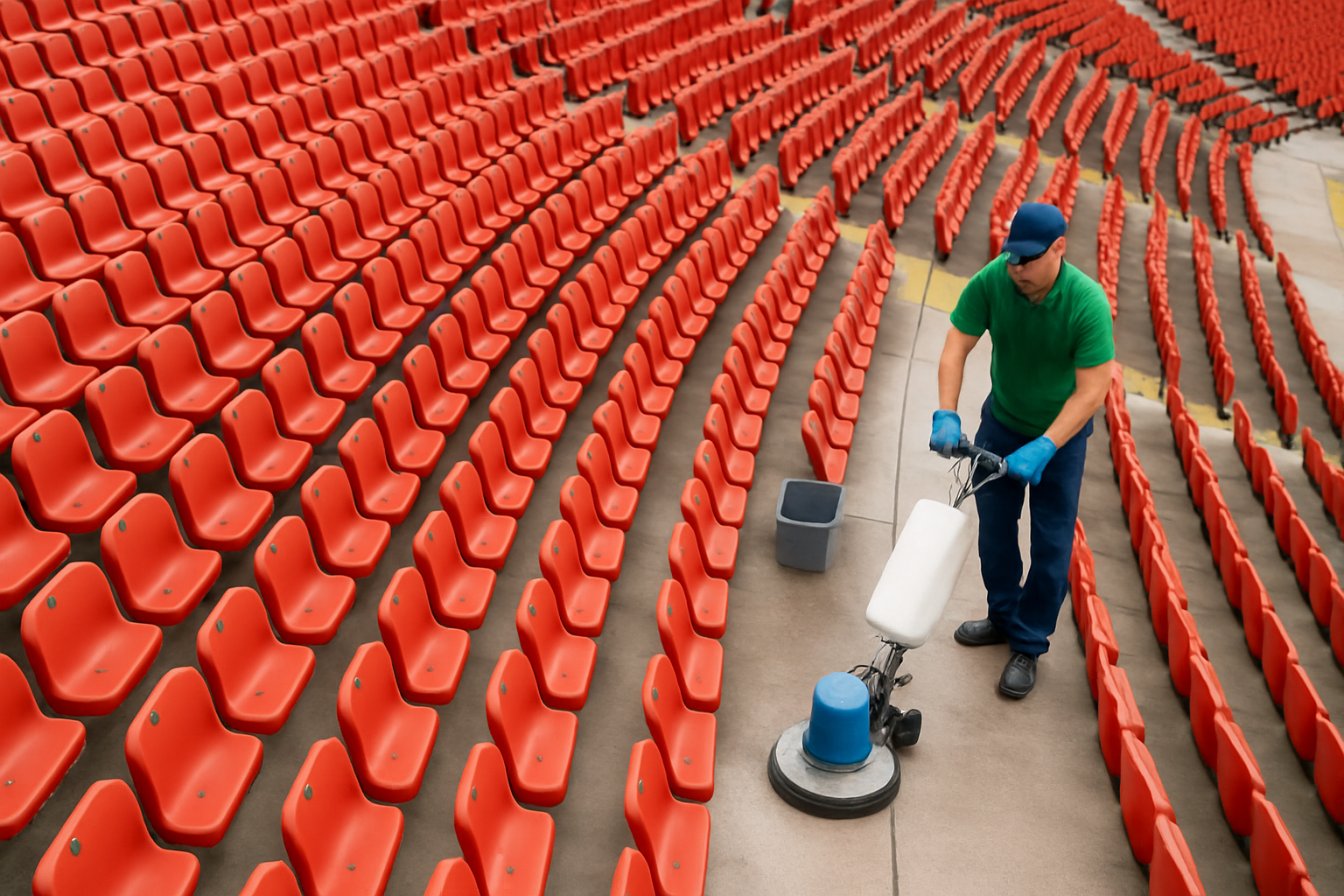 Systematische Tribünenreinigung für maximalen Besucherkomfort