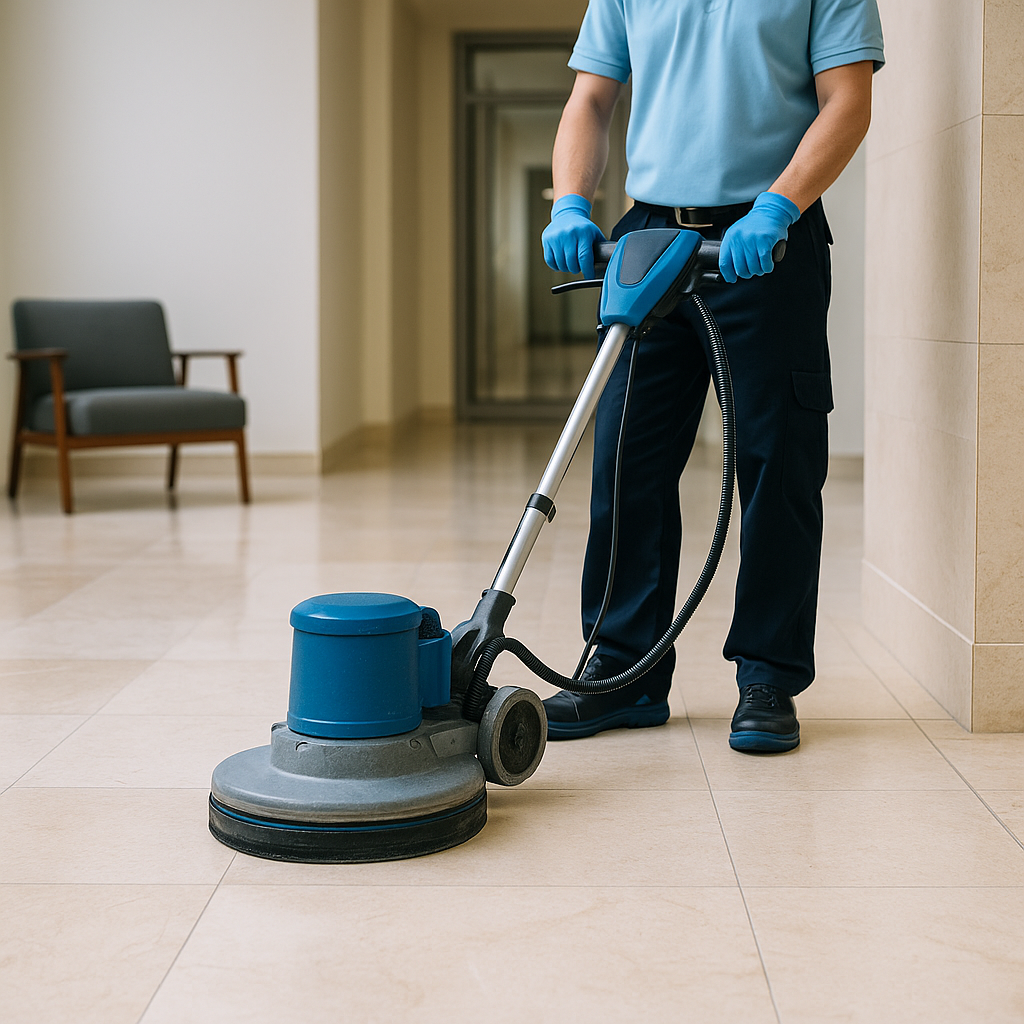 Tägliche Unterhaltsreinigung für Jura-Kalksteinböden