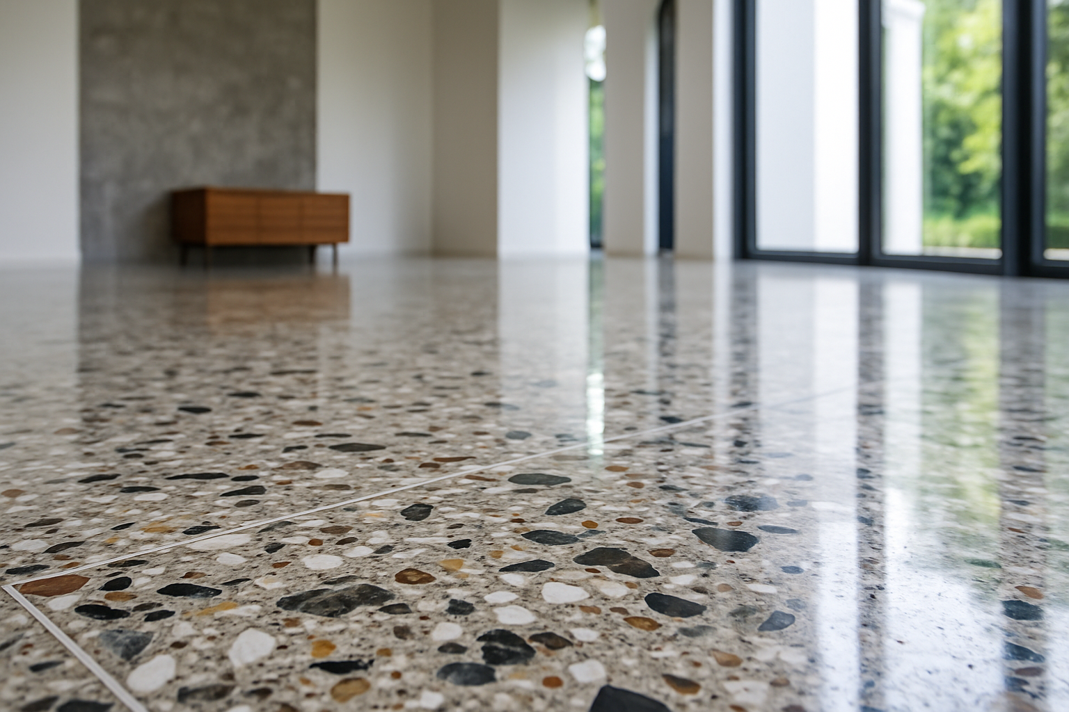 1. **Was ist Terrazzo und welche Vorteile bietet er als Bodenbelag?